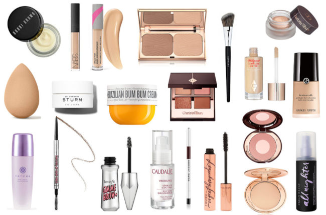 Morning makeup routine products