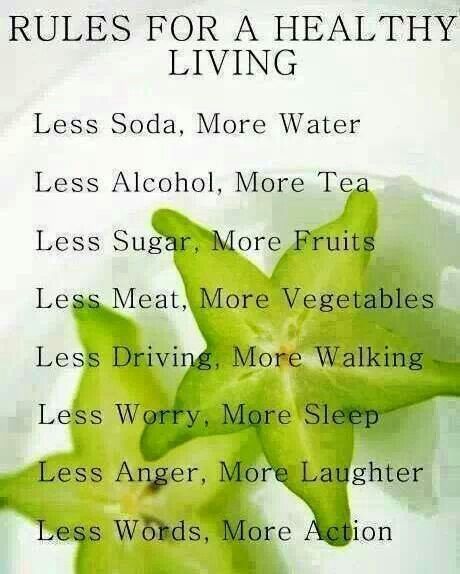 Rules for healthy living