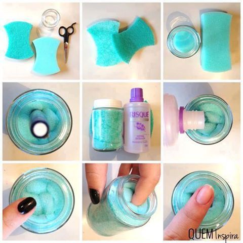 DIY nail polish remover jar