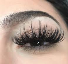 Long, fake eyelash extensions